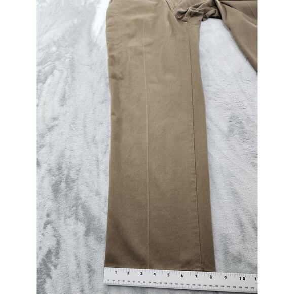 Natural Issue Flat Front Chino Pants Size W33 x L30 Brown Cotton Casual Office - Picture 10 of 11